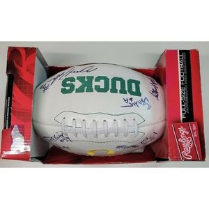 Vintage Rawlings Stitched Football Ball autographed Oregon Ducks NCAA, Late 1980